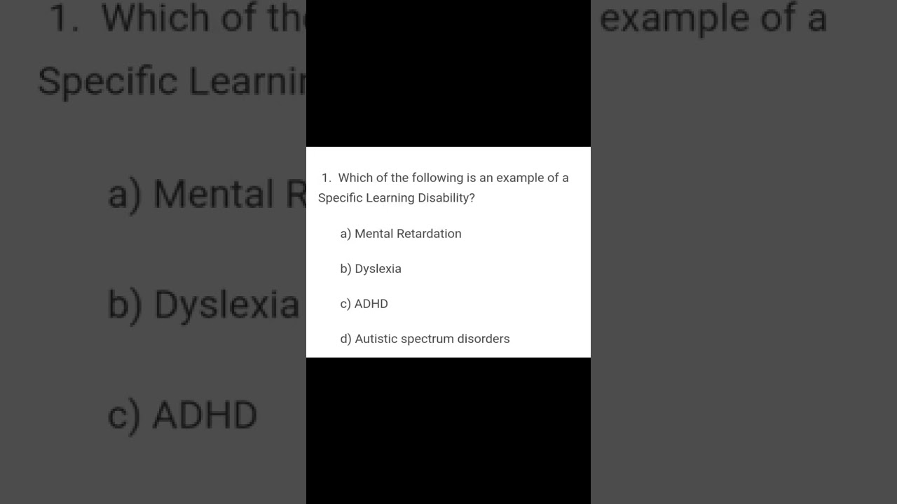 Question about disability/ special education Mcqs