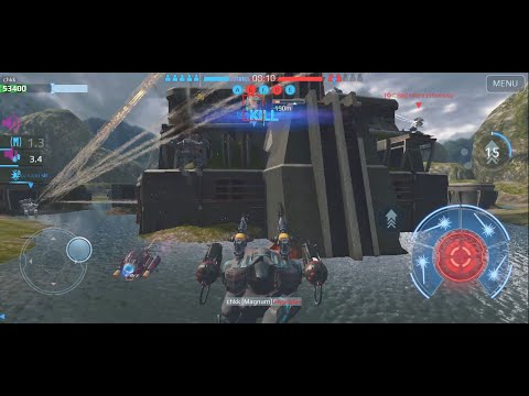 War Robots-Skirmish Raven, Hover, Ao jun, Hawk, Bulwark 4 kills.