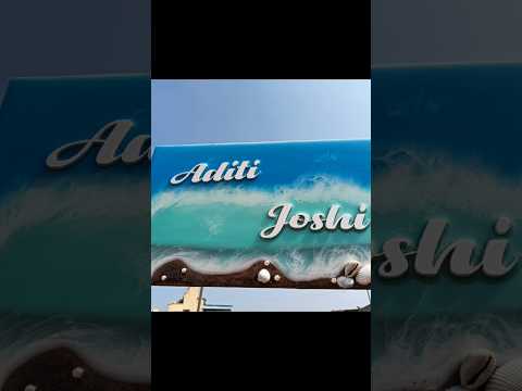Resin Ocean Art : Nameplate #resin #resinart #ocean #oceanwaves #oceanart #viral #viralvideo