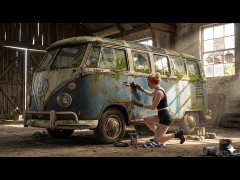 Restores Abandoned 1963 VW T1 Samba Bus (23-Window)