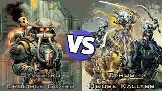 Warmachine 100pt Battle Report - Crucible Guard (Syvestro) vs House Kallyss (Tyrus)