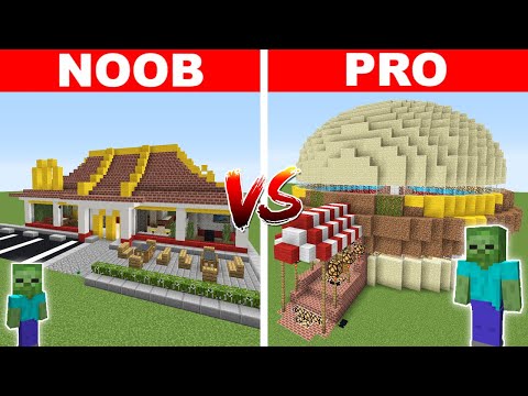 NOOB VS PRO BURGER DÜKKANI YAPMAK 😱 - Minecraft
