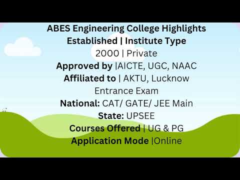 ABES Engineering College Ghaziabad : Admission, Courses Offered, Fees Structure & More