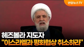 헤즈볼라 지도자 이스라엘과 평화협상 취소하라 / 연합뉴스TV (YonhapnewsTV)