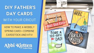 DIY Funny Father's Day Cards: Use HTV + Cardstock For Professional Cards With Cricut!