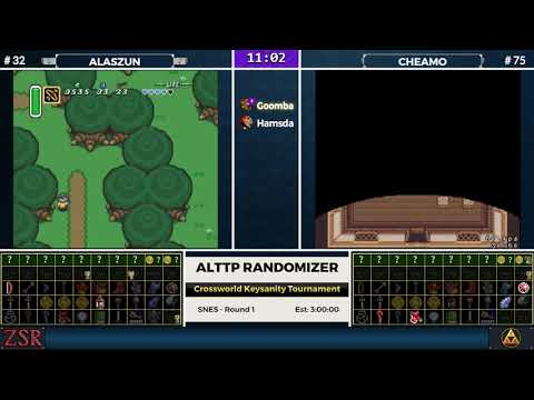 ALttPR Crossworld Keysanity Tournament: Round 1 - Alaszun vs. Cheamo