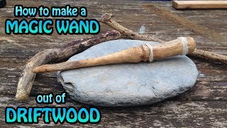 Making a Magic Wand out of DRIFTWOOD - Woodturning for Wizards