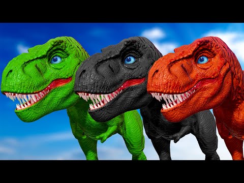T-REX COLOR PACK vs ALLOSAURUS vs ACROCANTHOSAURUS vs METRIACANTHOSAURUS - Jurassic World Evolution