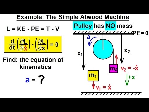 Physics 68 Lagrangian Mechanics (8 of 25) Example: The Atwood Machine