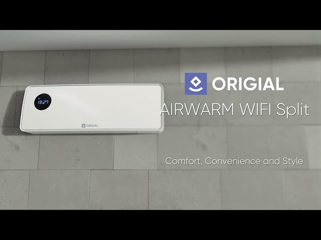 Original AIRWARM WIFI Badezimmer-Split 2000W Weiß video