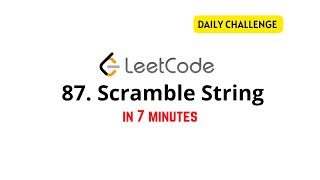 YouTube video 'LeetCode 87 - Scramble String [Daily Challenge]'