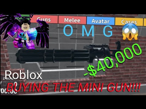 I BOUGHT THE MINI GUN!!! | Roblox Zombie Uprising | Losing $40,000 grinded money.