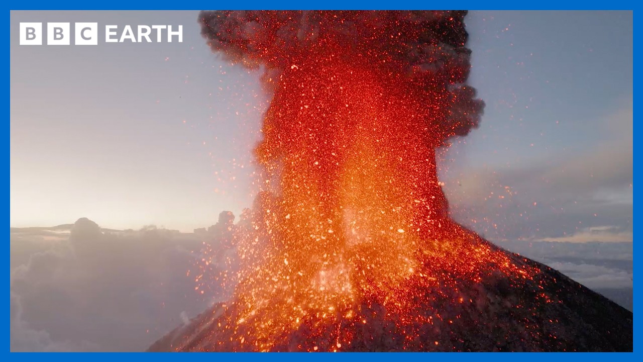 Precision Drone Flying Around An Erupting Volcano (Pt. 2) | BBC Earth Science