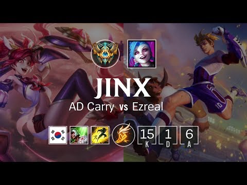 Jinx ADC vs Ezreal - KR Challenger Patch 8.21