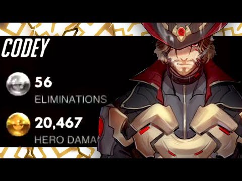 56 ELIMS - CODEY DOMINATING AS MCCREE! [ OVERWATCH SEASON 18 TOP 500 ]