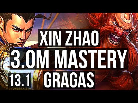 XIN ZHAO vs GRAGAS (JNG) | 3.0M mastery, 7/2/10, 800+ games | EUW Diamond | 13.1