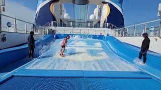 Stand Up Surfing 6 on the Flowrider on Ovation of the Seas cruise 05/2025