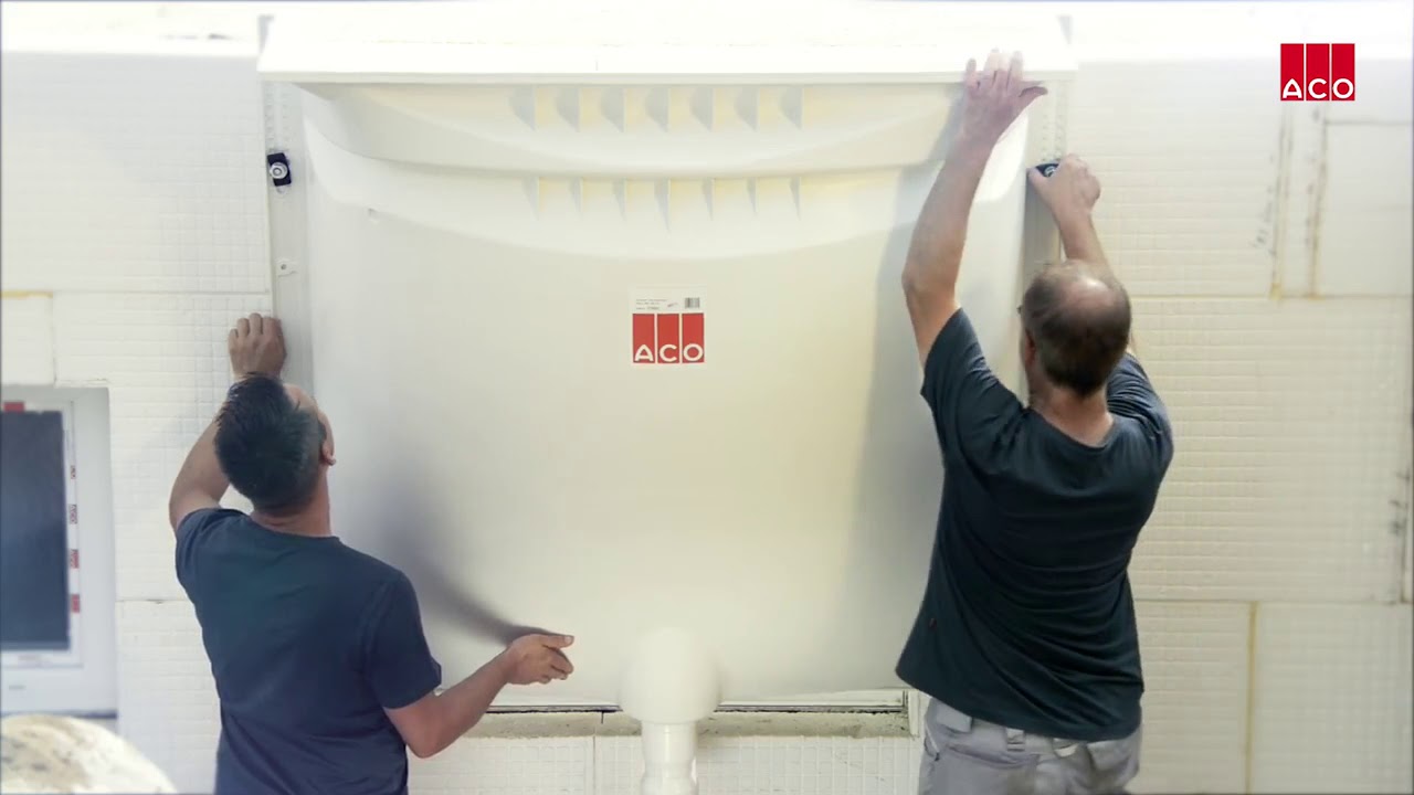 Montage ACO Lichtschacht 600mm an einer Hauswand