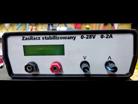 Zasilacz stabilizowany 0-28V 0-2A z LCD 2x16 weryfany