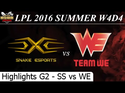 SS vs WE Game 2 Highlights (SofM Lee Sin) - LPL Summer 2016 W4D3M9 Snake Esport vs Team World Elite