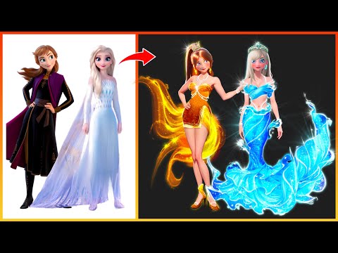 Frozen Elsa Anna Glow Up Into Elemental Ember Lumen, Brook Ripple | Fashion Wow