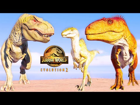 Albino T-REX, Spinoraptor, Giganotosaurus, Dinosaurs Fighting 🦖 Jurassic World Evolution 2 Mods