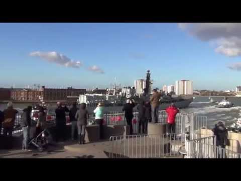HMS Iron Duke Returns To Portsmouth Naval Base, After a Six Month Deployment