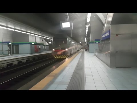 Trenord TAF/TSR double decker EMUs calling at Milano Porta Venezia underground station
