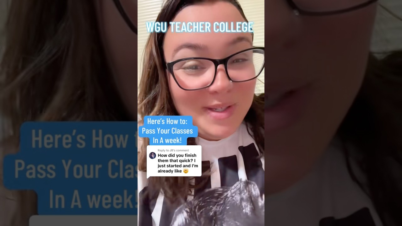 How I pass a WGU class in 7 days Fast & easy tips #wgu #onlinelearning #collegehacks #ai #studyfast