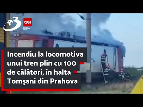 Incendiu la locomotiva unui tren plin cu 100 de călători, în halta Tomşani din Prahova