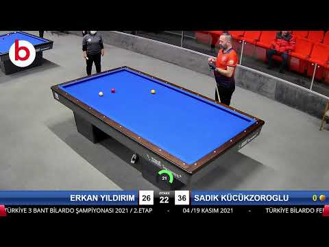 ERKAN YILDIRIM & SADIK KÜCÜKZOROGLU Bilardo Maçı - 2021 TÜRKİYE ŞAMPİYONASI 2.ETAP-11.TUR