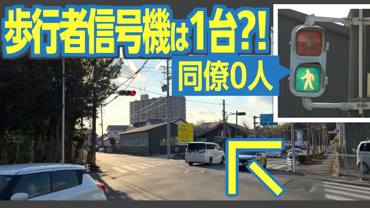 相方のいない歩行者信号機！　なぜか歩行者信号機が「1台」しかない交差点