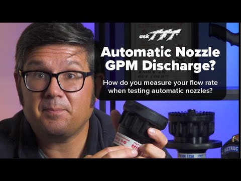 How do I measure GPM Discharged from an Automatic Firefighting Nozzle?