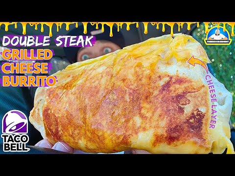 Taco Bell® DOUBLE STEAK Grilled Cheese Burrito Review!...