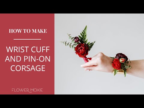 Easy DIY Corsage Tutorials | Brass Wrist Cuff Corsages and Pin On Corsages from Flower Moxie