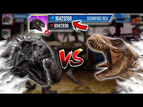 SCORPIOS REX vs T-REX GEN 2 LEVEL 999 | Jurassic World: The Game