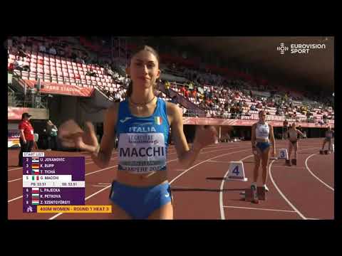 Europei U20 2025 Tampere - Batterie 400m F  - Giulia Macchi e Francesca Meletto in semifinale