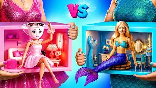 Мы построили удивительные кукольные домики! Балерина Капучина vs Русалка
