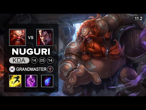 Nuguri Gragas Top vs Darius - KR Grandmaster Patch 11.2