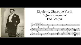 &quot;Questa o quella&quot; Rigoletto, G. Verdi - Tito Schipa (Really old school tenor!)