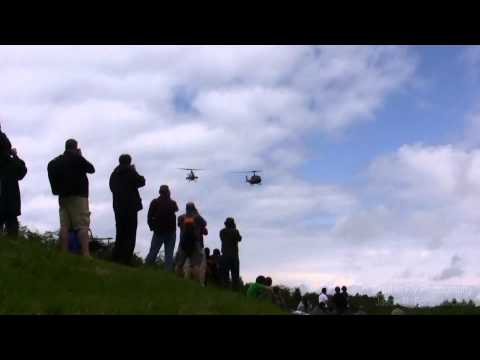 AH-1 Cobra and UH-1 Huey Flyby Olympic Flight Museum