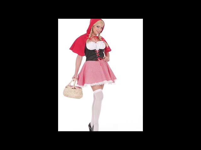 Vídeo relacionado con maxToonrain Disfraz de Caperucita Roja para mujer, talla grande, disfraz de Halloween, divertido abrigo de terciopelo rojo + Día del Libro Mundial, trajes de cosplay, para mujer (largo, S)
