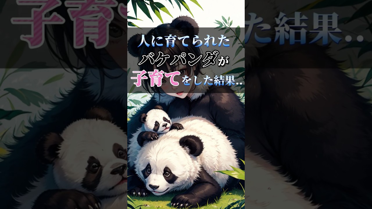 人に育てられたバケパンダ🐼が【子育て】をした結果... #ai #panda #anime