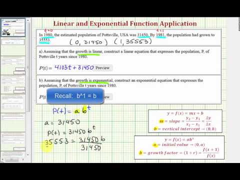 Ex: Find a Linear and Exponential Model for Population Growth