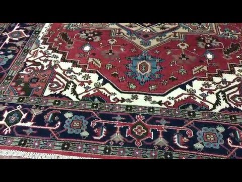 Large Red and Navy Serapi Oriental Rug 8'10X12' - 66942