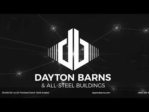 The Dark Knight: 30×50×12 Two-Car Metal Garage with a Porch