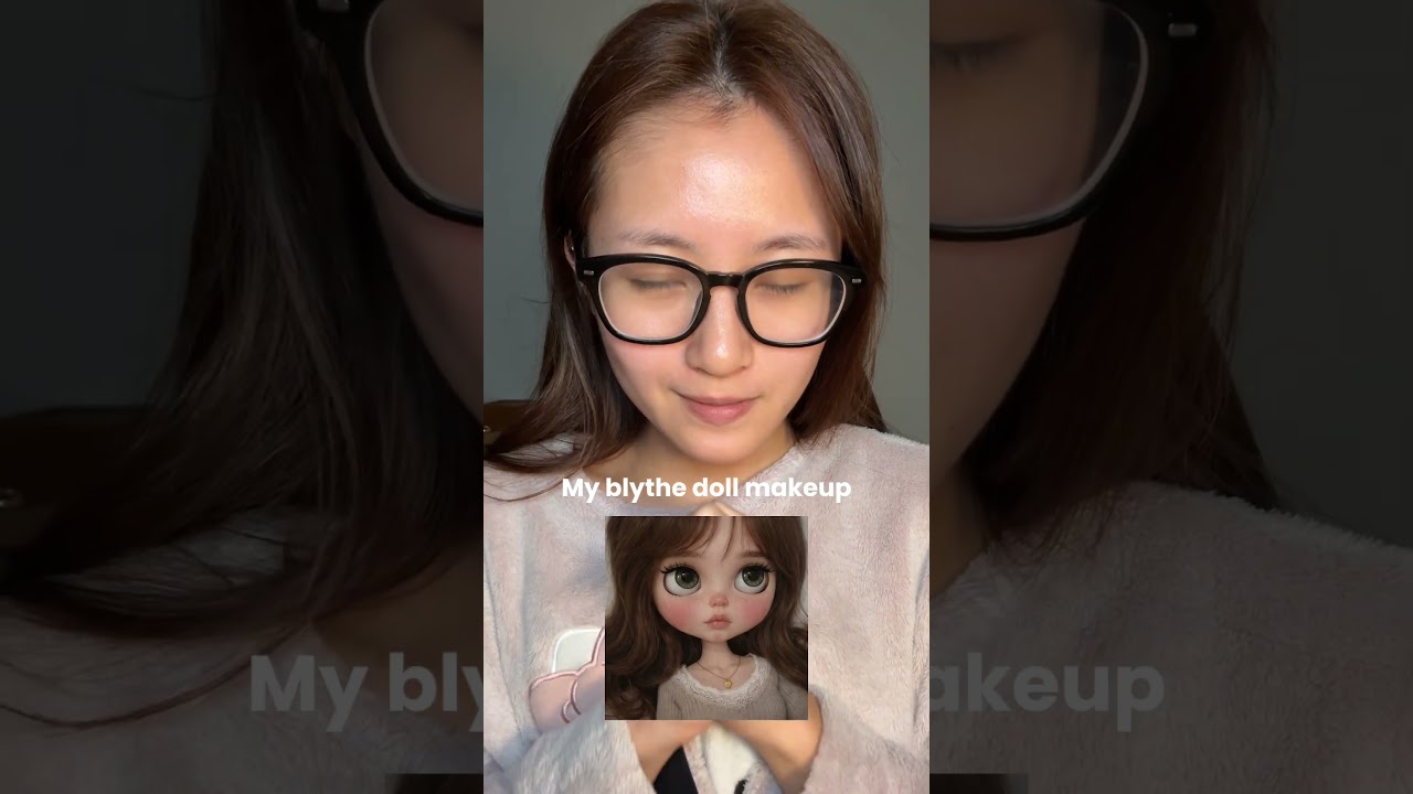 【My blythe doll 】makeup challenge 🩶🎀流行りのチャレンジやってみた🧸