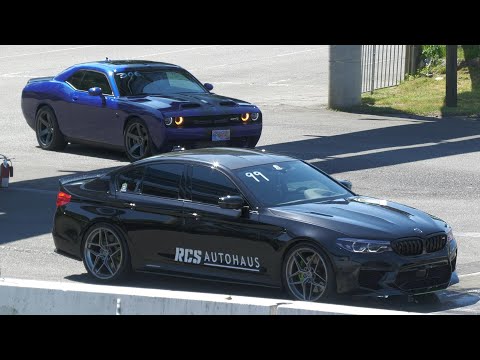 BMW M5 vs Hellcat Challenger - drag racing