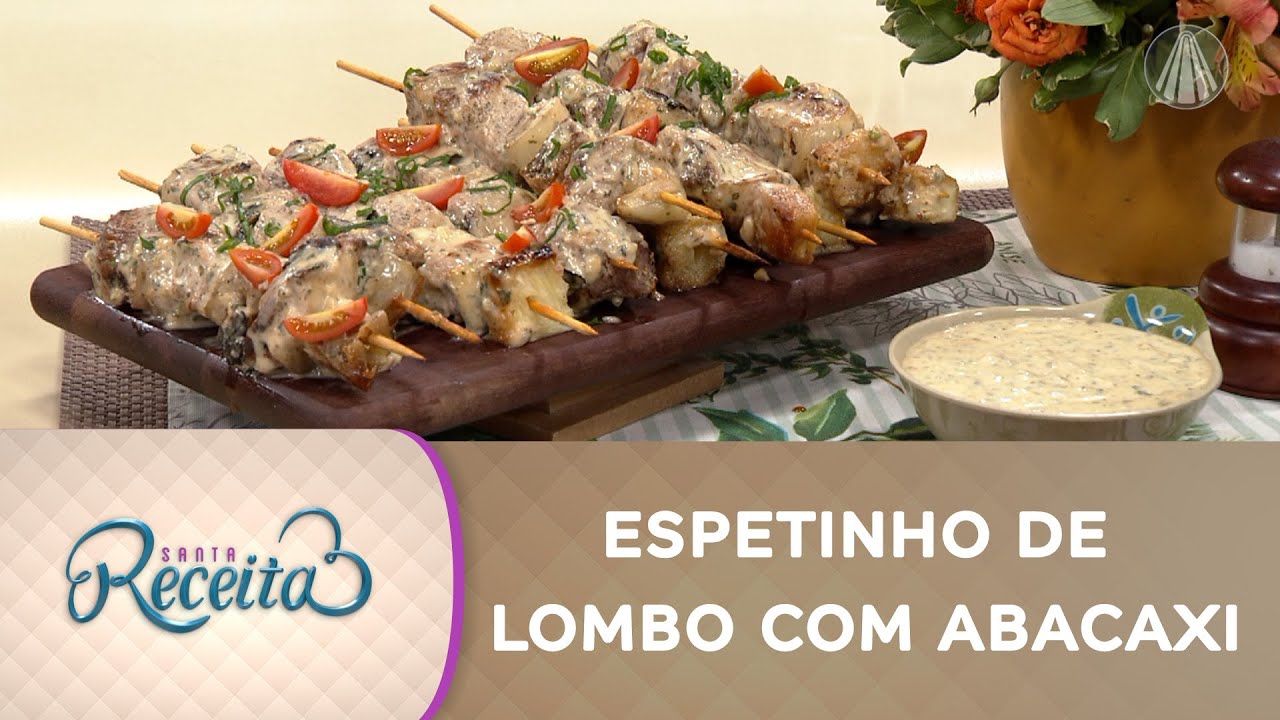 Espetinho de lombo de porco com abacaxi e molho ranch | CHURRASCO