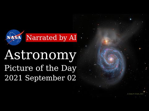 APOD: 2021-09-02 - M51: The Whirlpool Galaxy (Narrated by Joanna)